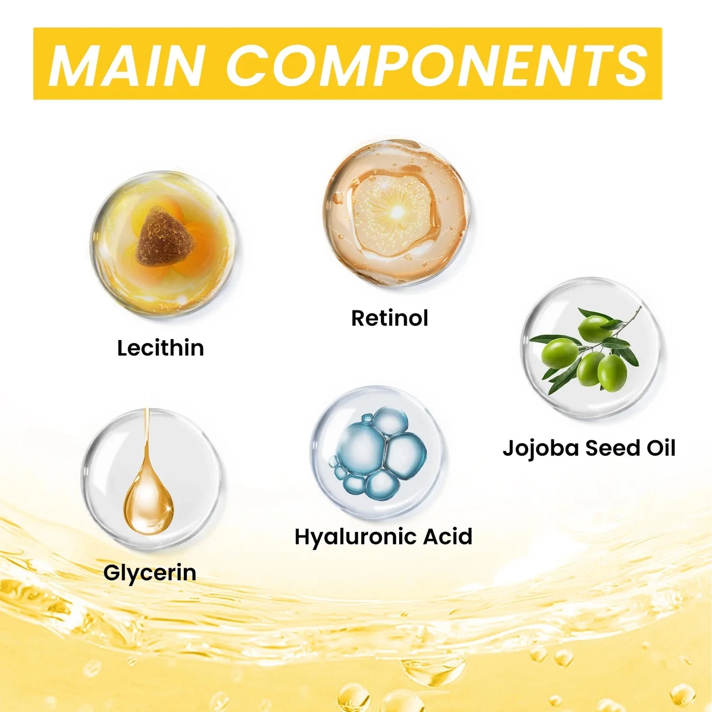 Sérum Anti-rides au rétinol, Anti-âge, Lifting du visage, raffermissant, estompe les ridules, soin hydratant pour la peau, acide hyaluronique