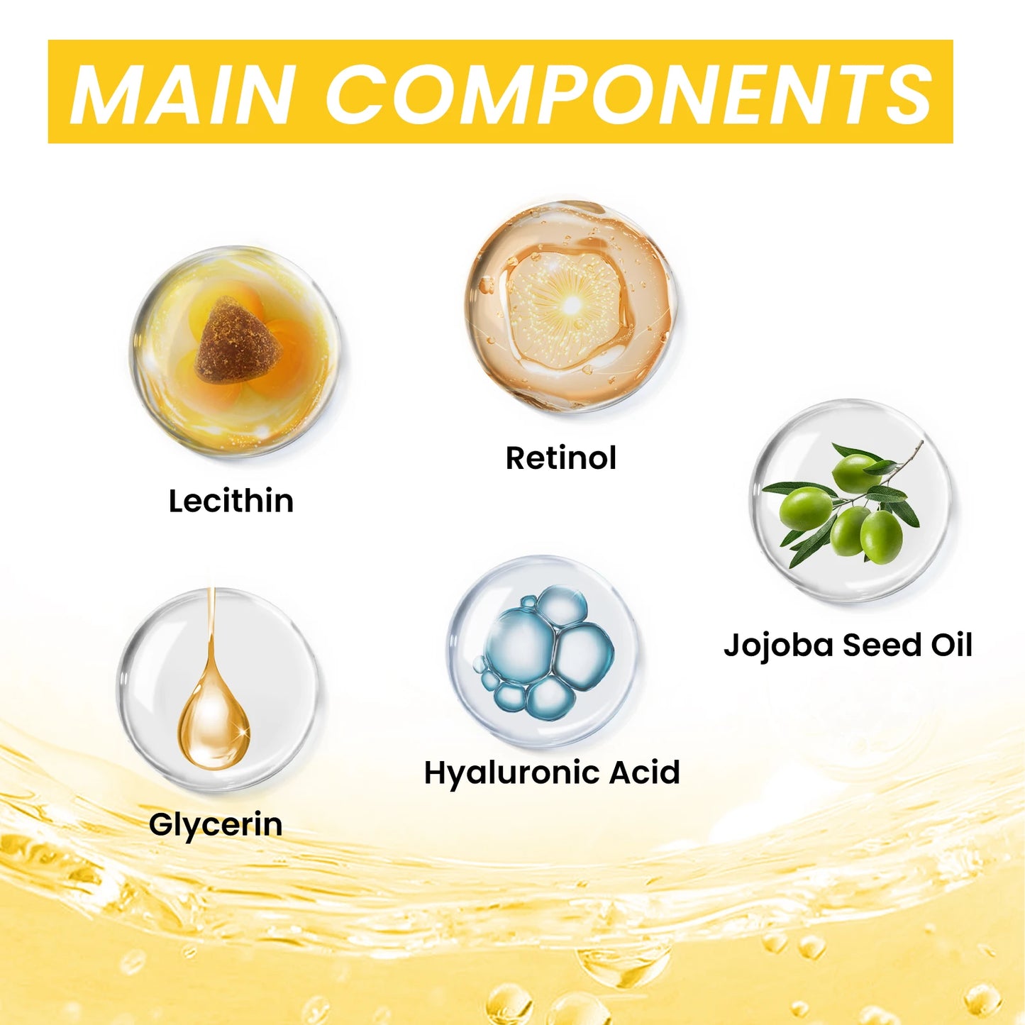 Sérum Anti-rides au rétinol, Anti-âge, Lifting du visage, raffermissant, estompe les ridules, soin hydratant pour la peau, acide hyaluronique