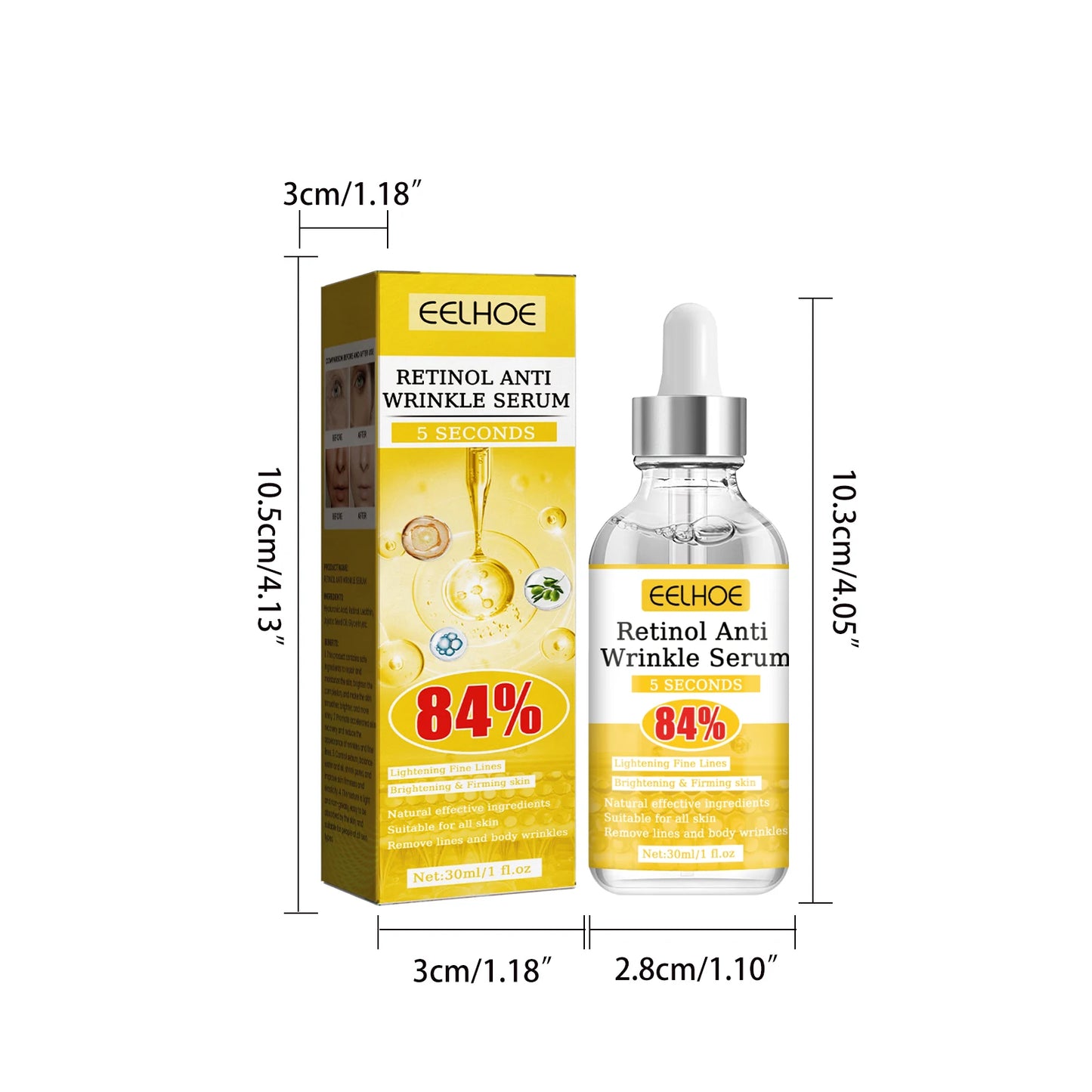 Sérum Anti-rides au rétinol, Anti-âge, Lifting du visage, raffermissant, estompe les ridules, soin hydratant pour la peau, acide hyaluronique