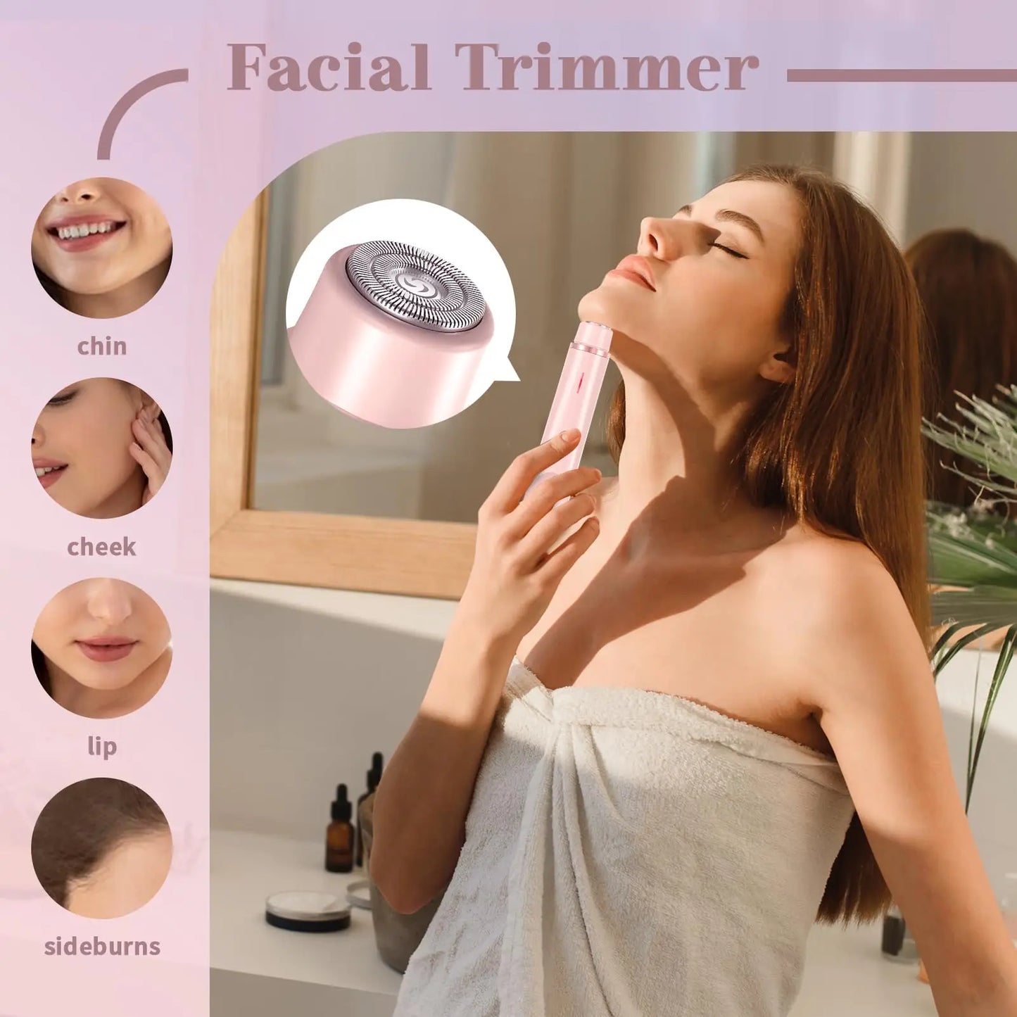 Rasoir électrique pour femmes, rasoir étanche pour cheveux humides et secs, Double tête 2 en 1, double Bikini, tondeuse à cheveux, tête détachable