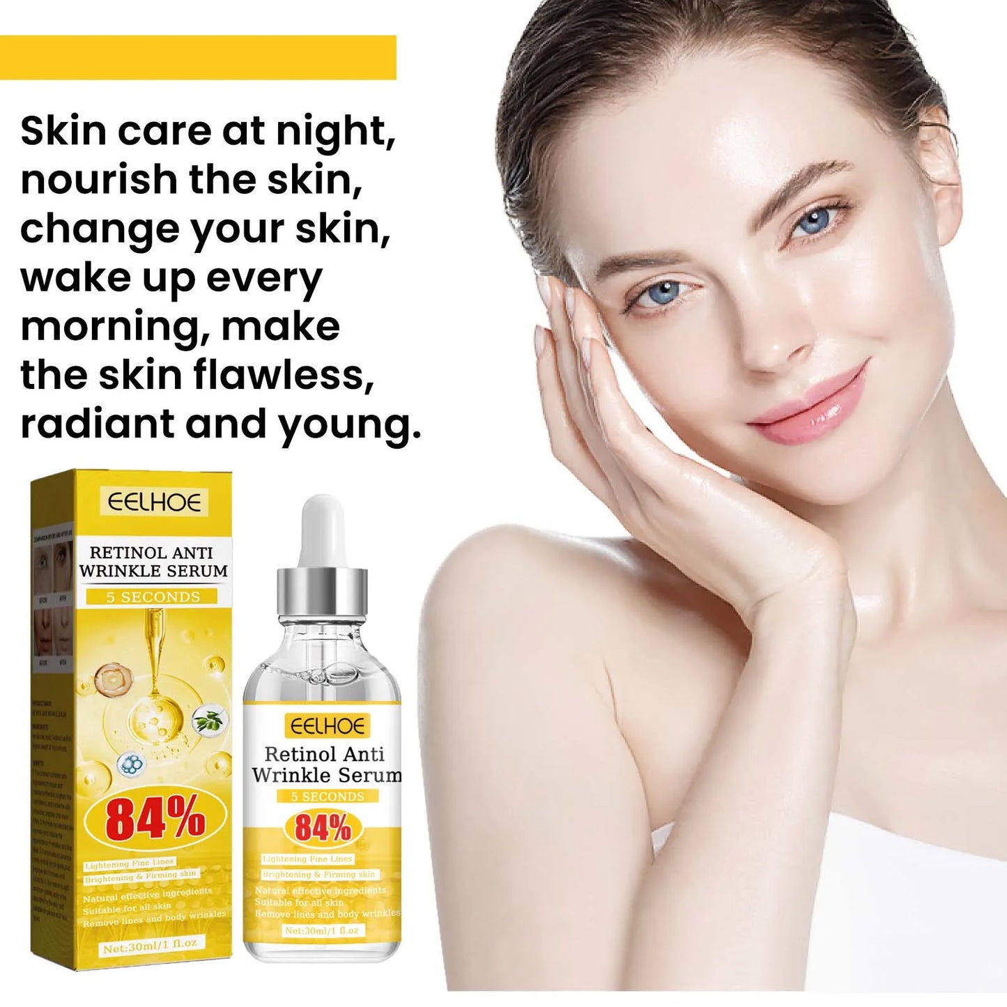 Sérum Anti-rides au rétinol, Anti-âge, Lifting du visage, raffermissant, estompe les ridules, soin hydratant pour la peau, acide hyaluronique