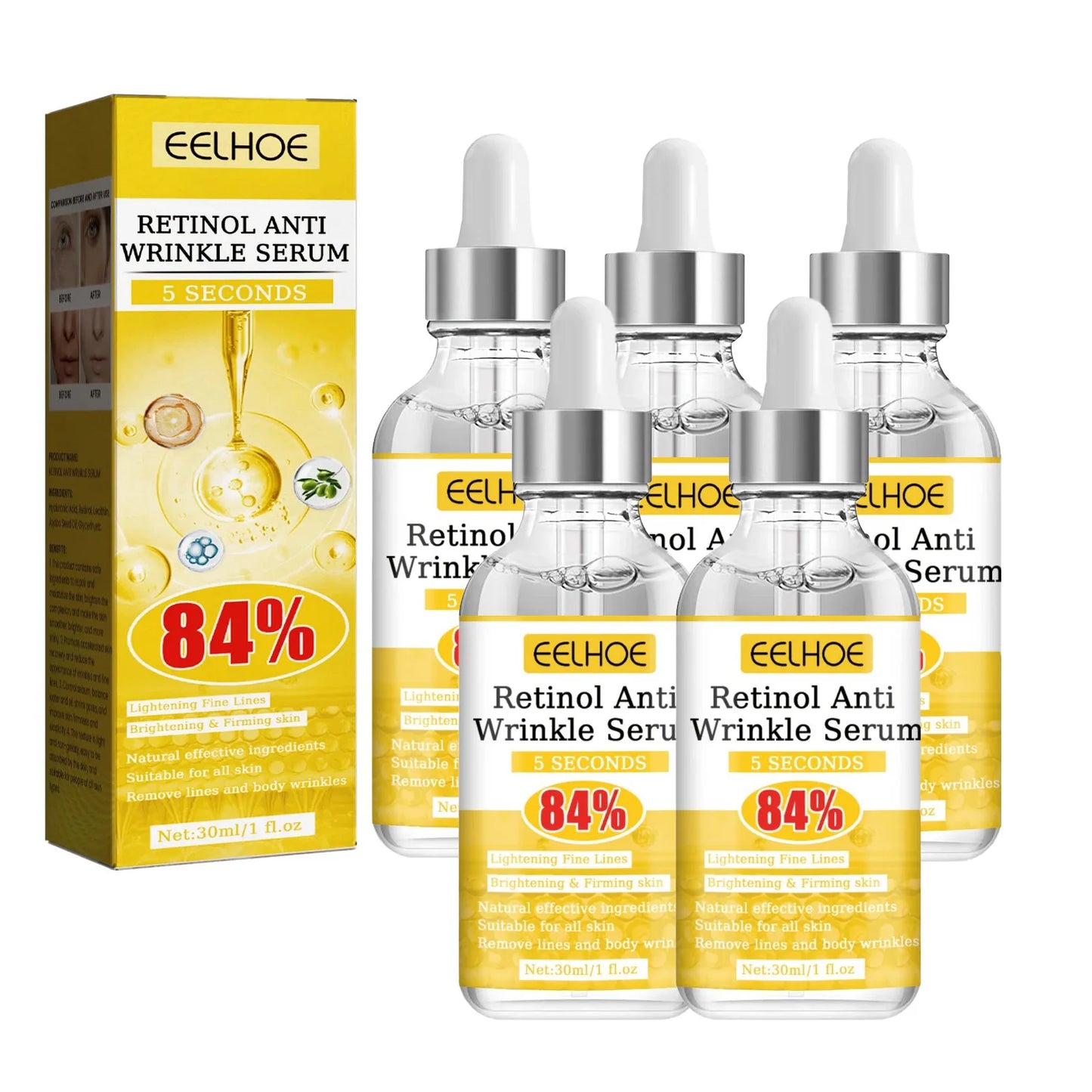 Sérum Anti-rides au rétinol, Anti-âge, Lifting du visage, raffermissant, estompe les ridules, soin hydratant pour la peau, acide hyaluronique