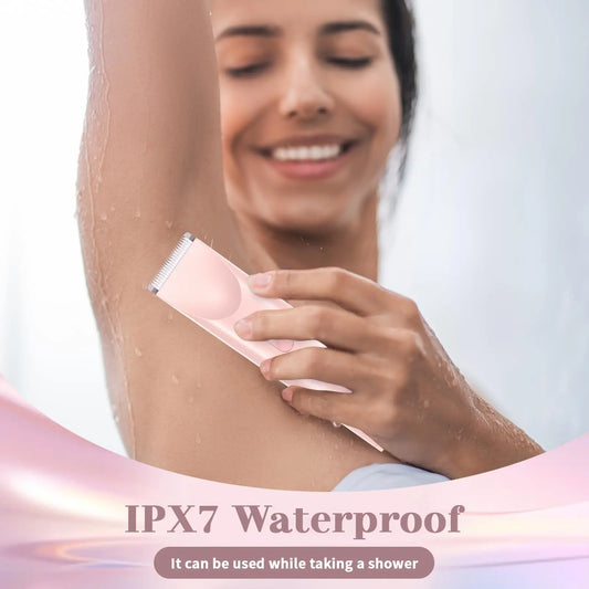Rasoir électrique pour femmes, rasoir étanche pour cheveux humides et secs, Double tête 2 en 1, double Bikini, tondeuse à cheveux, tête détachable
